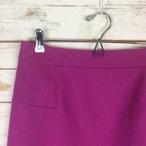 j.‎ crew // classic felted wool fuchsia mini skirt - Picture 7 of 8